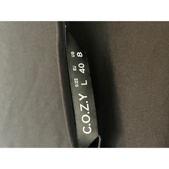 C.O.Z.Y Black Maxi A Line Shift Floor Length Dress Womens sz L - Picture 6 of 9